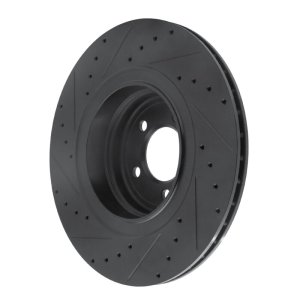 BMW ALPINA B7 Brake Rotor (1) - Rear Right - R1 Concepts - Drilled & Slotted - Black - `07-`08